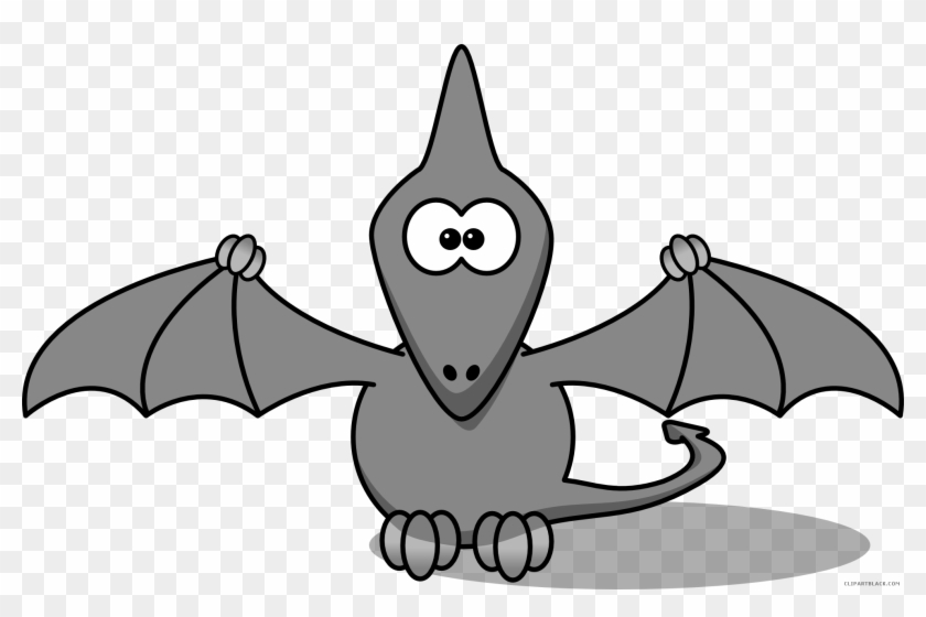 Flying Dinosaur Animal Free Black White Clipart Images - Cartoon Pterodactyl #999243