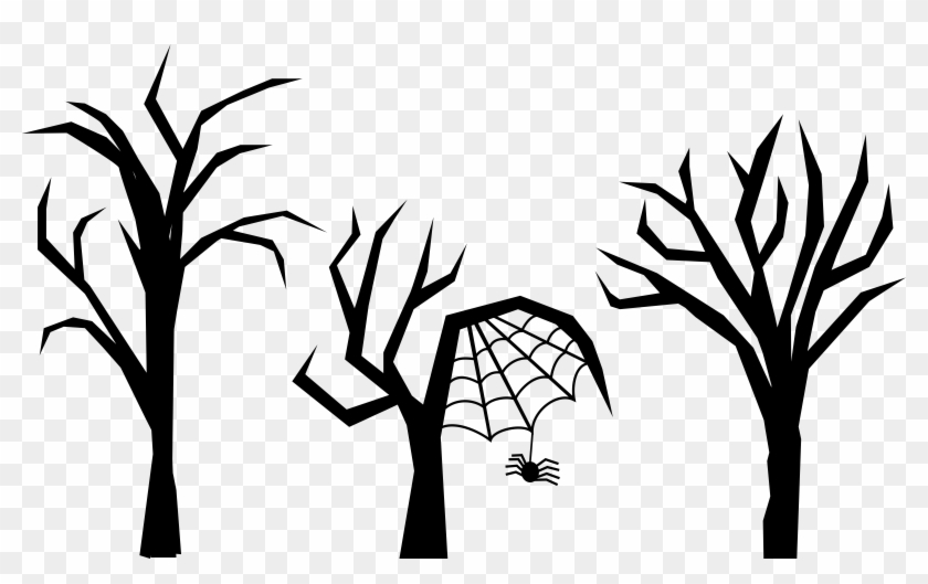 Spooky Vector Tree With Spider - Spooky Tree Clipart #999496
