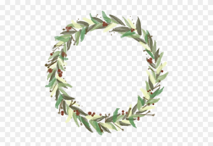 Watercolor Christmas Wreath Png #999497