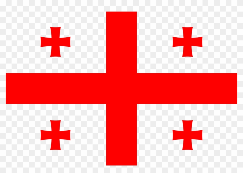 Fileflag Of Georgia - White Flag With Red Crosses #999588