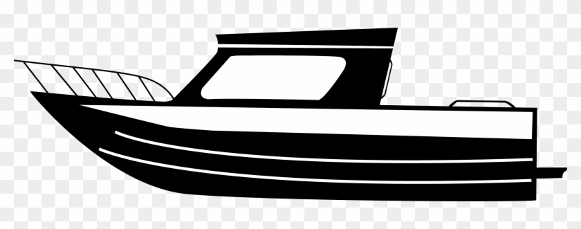 Pin Fishing Boat Clipart Black White - Boat Black And White #999602