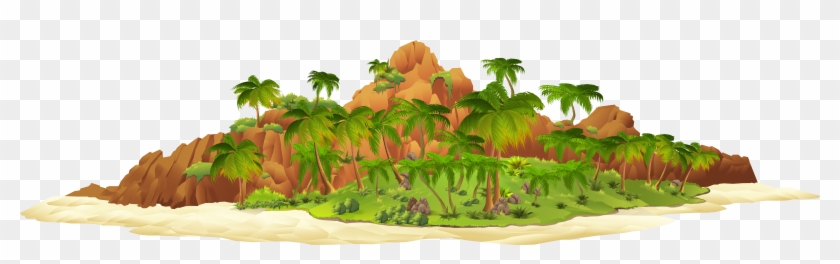 Island With Palm Trees Png Clip Art - Island Clipart #999608