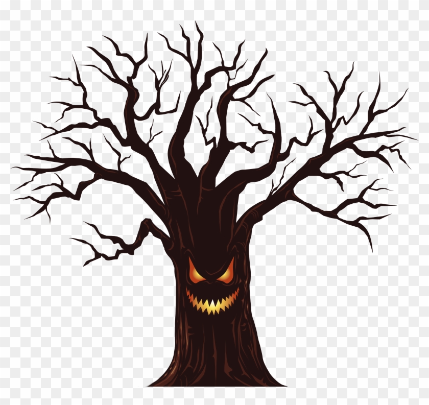 Spooky Tree Clipart - Scary Tree Cartoon Png #999713