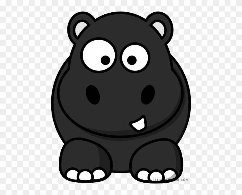 Grayscale Hippo Animal Free Black White Clipart Images - Blue Clipart Elephant #999761