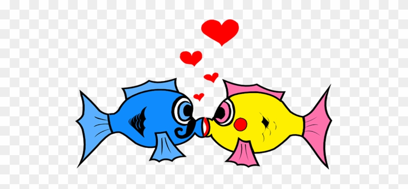 Kissing Game For Girls On Bed - Fish In Love Clipart #999764