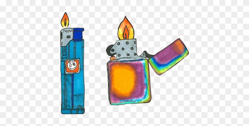 Flames Clipart Tumblr Transparent - Drawings Of A Lighter #999776