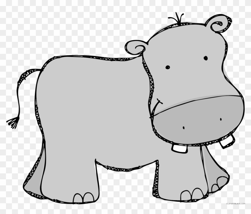 Hippo Animal Free Black White Clipart Images Clipartblack - Hippo Clipart #999782
