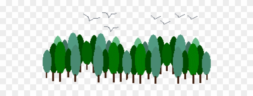 row of pine trees clip art