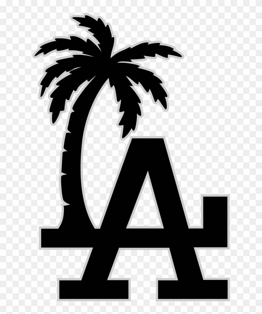 Heat Transfer La Palm Tree Black - Palm Tree Clip Art #999865