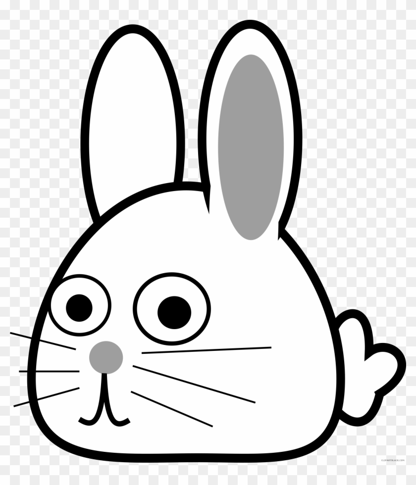 Spring Bunny Animal Free Black White Clipart Images - Häschen-leckerei-osterhasen-aufkleber Runder Aufkleber #999877