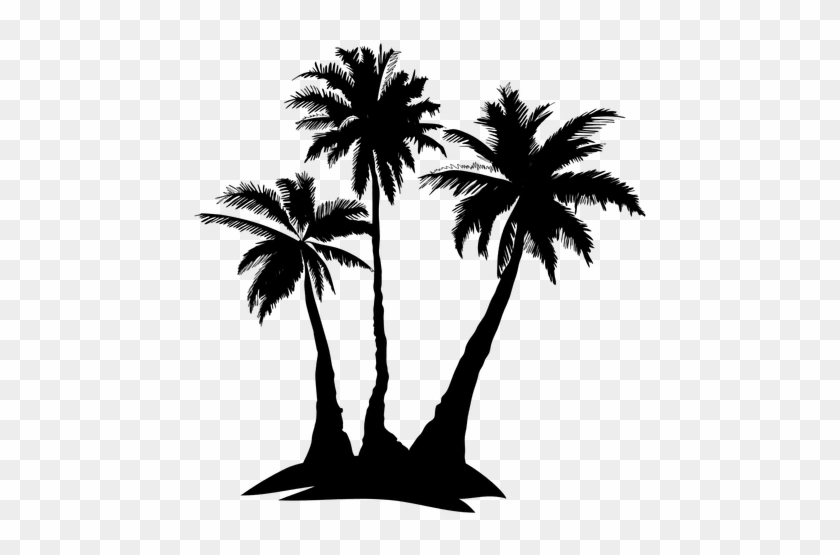 Complex Palm Tree Silhouette - Palm Trees Silhouette Png #999880.