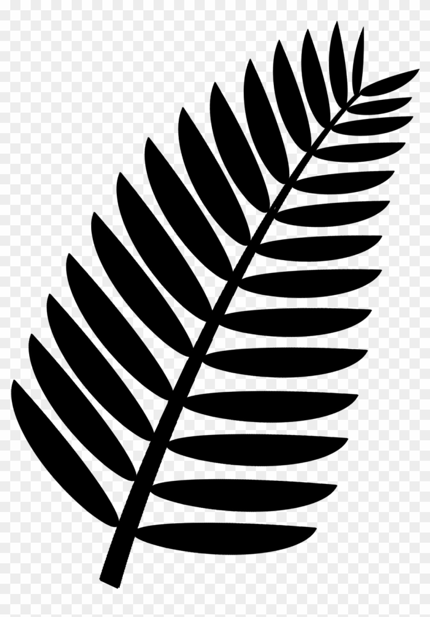 Palm Frond Clip Art Free - Palm Leaf Clipart Black And White #999892