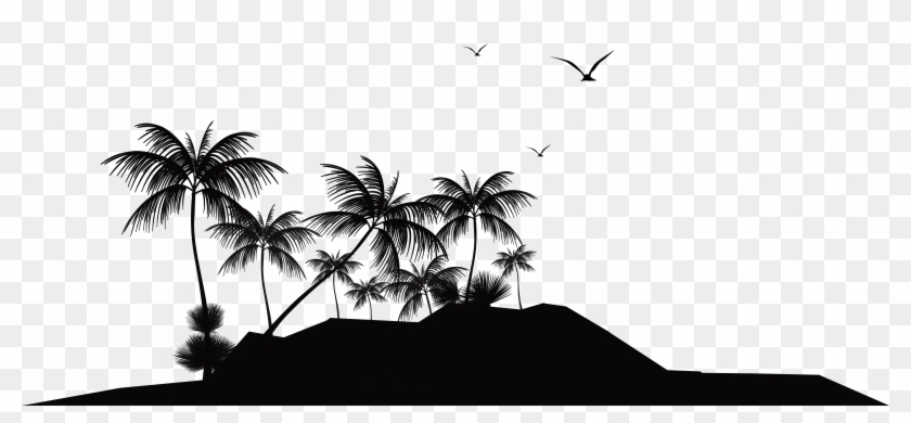 Tropical Island Silhouette Png Clip Art - Island Silhouette #999909
