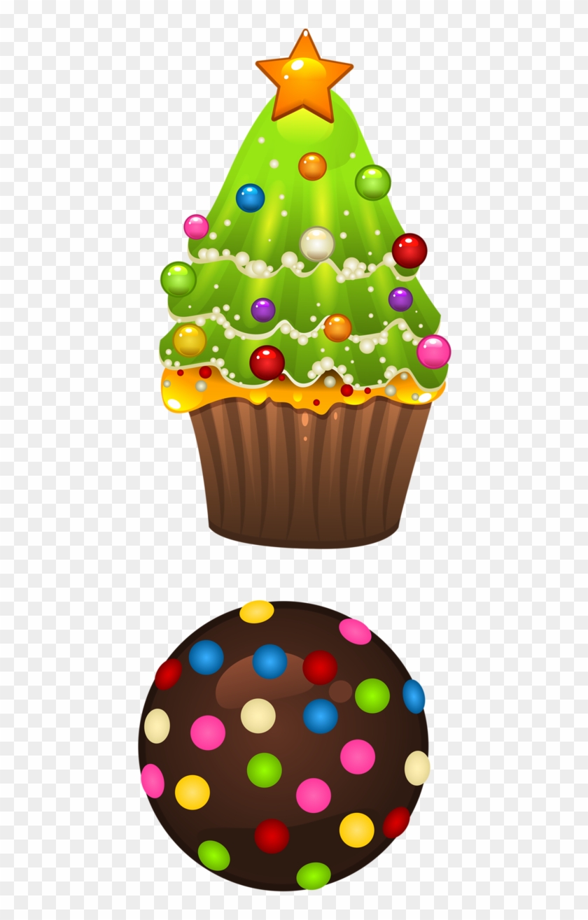 Christmas Tree Cupcake * - Christmas Tree Cupcake Clipart #1000006
