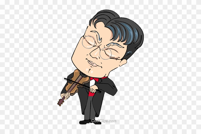 Concert Violinist Royalty Free Vector Clip Art Illustration - Cartoon #1000028
