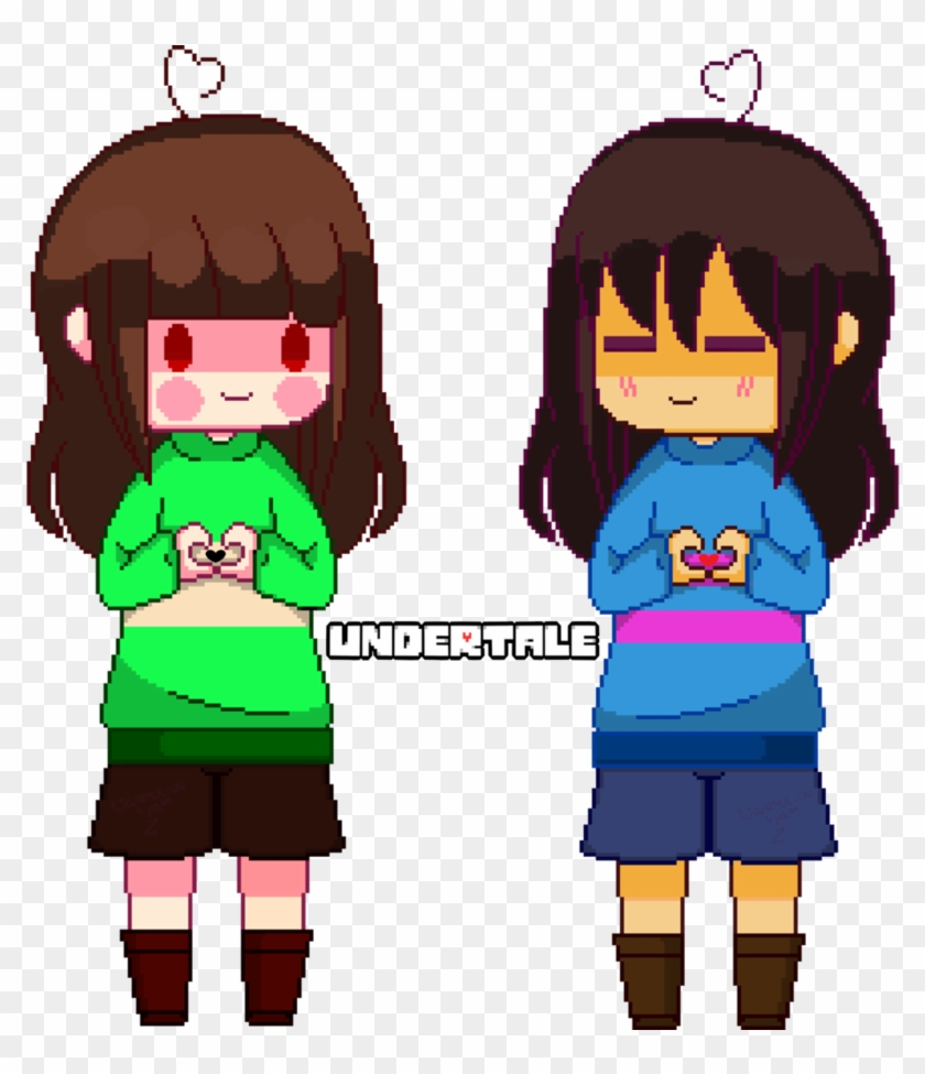 Frisk And Chara Digital Art Free Transparent Png Clipart Images Download