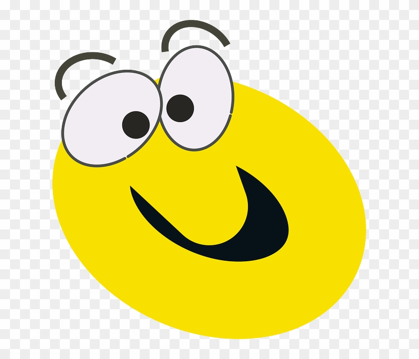 Happy, Face, Funny, Yellow, Eyes - Animated Smiley Face Clip Art #1000129