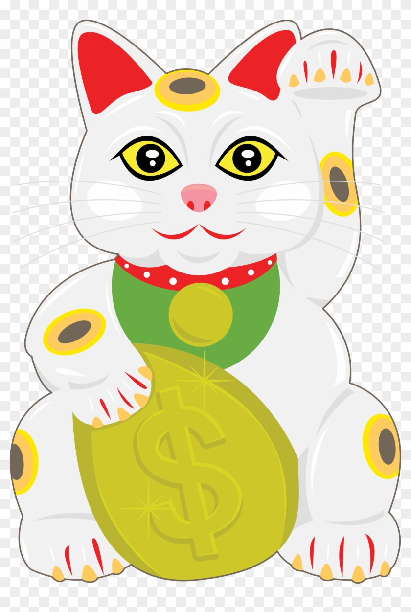 Cat Maneki-neko Luck Clip Art - Cat Vector #1000286