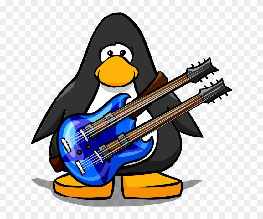 Blue Double Necked Guitar From A Player Card - Club Penguin Vuvuzela #1000311