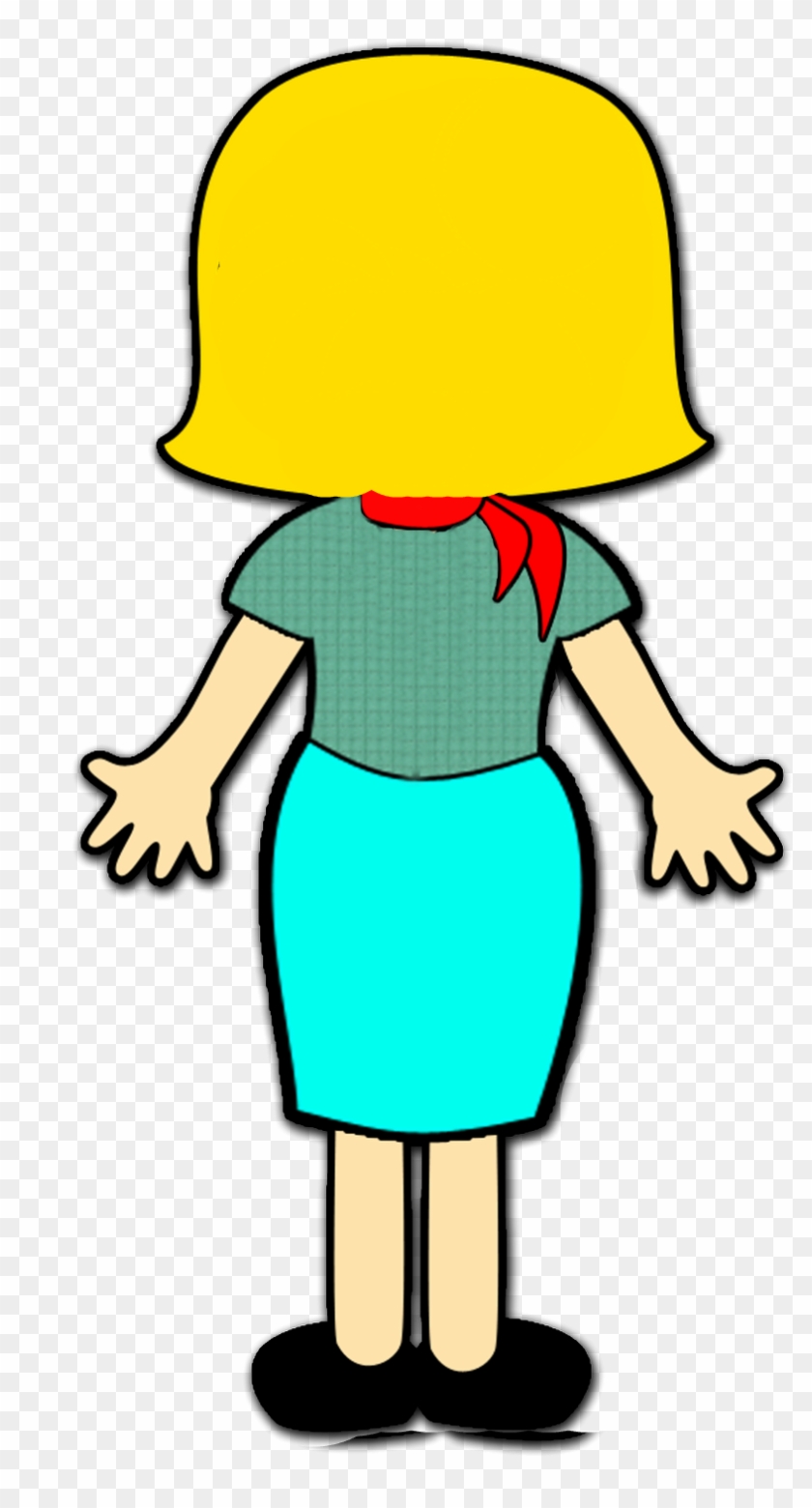 Blonde Cartoon Waving Teacher #1000379