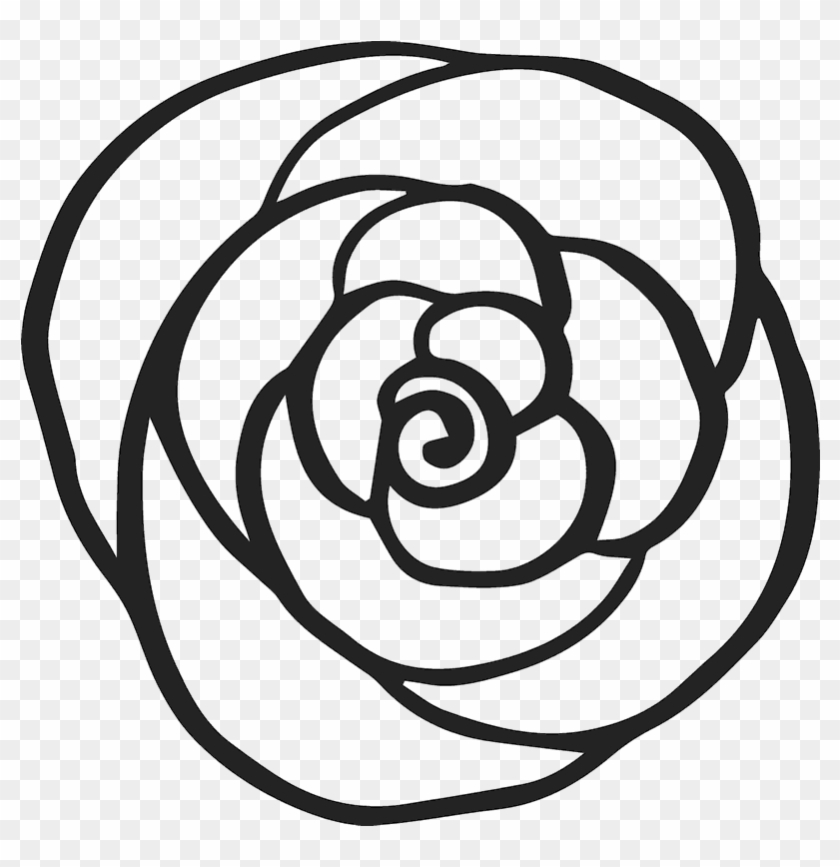 Rose Outline Rubber Stamp - Postage Stamp #1000572