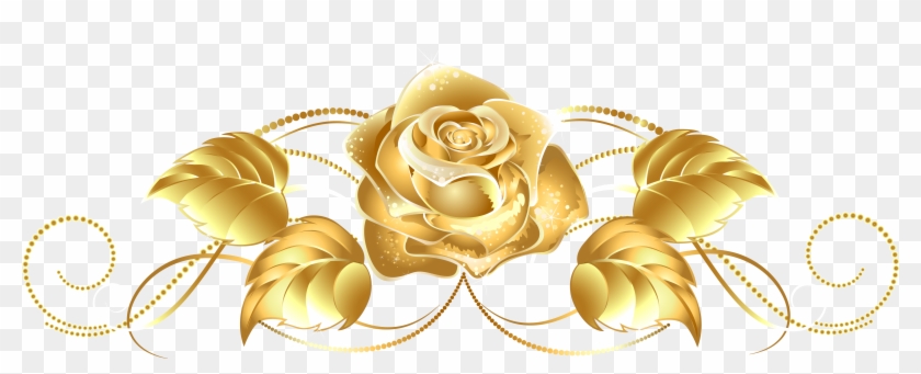 Gold Flower Clipart - Merry Christmas Greeting Cards #1000675