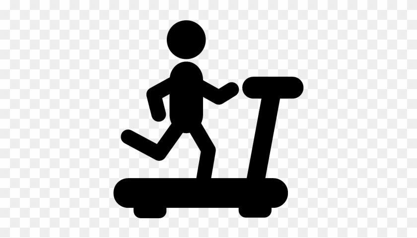 Person Running On A Treadmill Silhouette From Side - Stick Figure On Treadmill #1000722