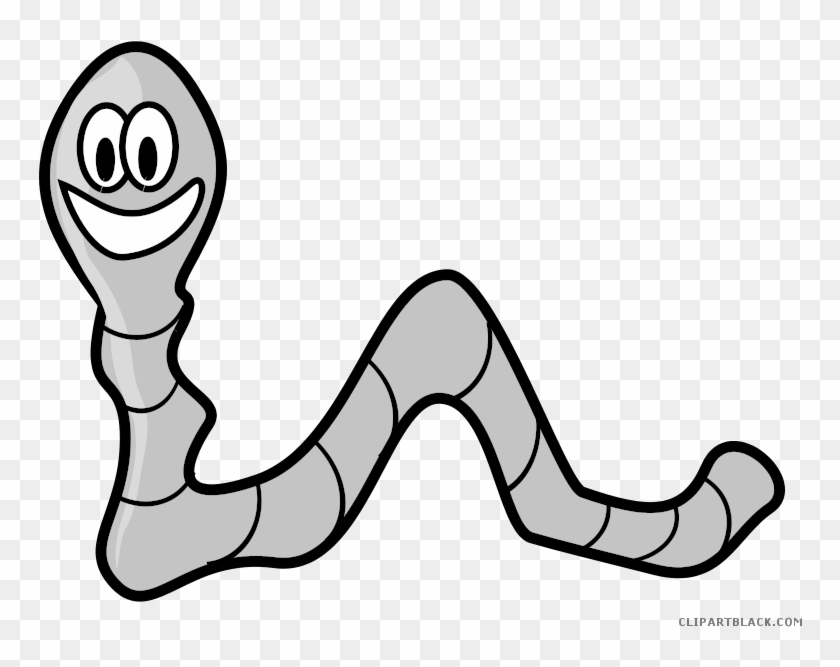 Cartoon Worm Animal Free Black White Clipart Images - Cartoon Worm Png #1000750