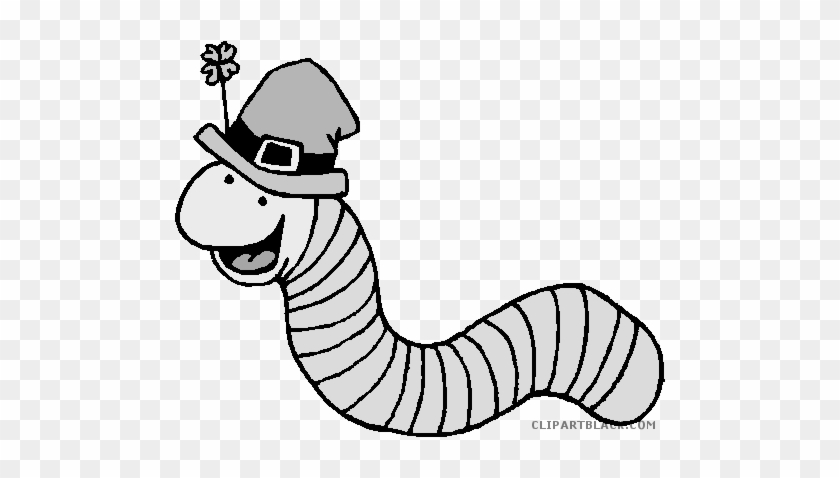 Funny Worm Animal Free Black White Clipart Images Clipartblack - St Patricks Day Coloring Pages Worm #1000776