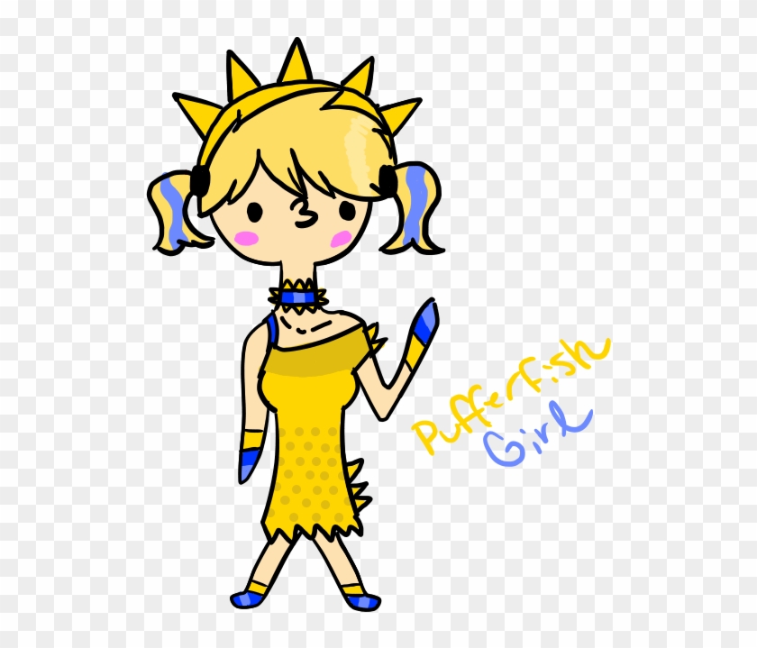 Pufferfish Girl Design By Parkersandrec - Cartoon #1000982