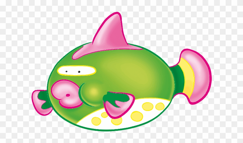 Green Puffer Fish - Cartoon #1000991