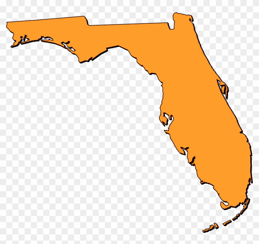 Florida "clipart" Style Maps In - Florida State Outline Orange #1001049
