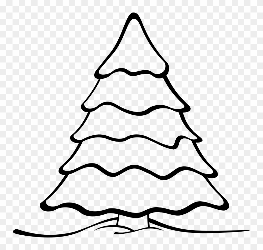 Christmas Tree Clipart Landscape - Christmas Tree Black And White #1001093