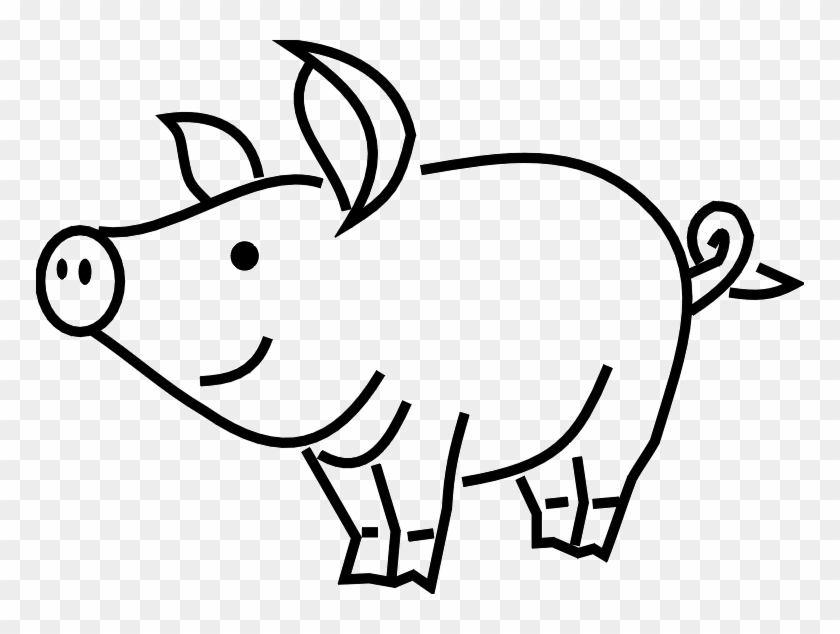 Free Clip Art Of Pig - Clip Art Pig Black And White #1001180