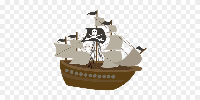 Pirate Ship Kids Children Sea Pirate Ship - Pirate Ship Cartoon Png #1001275