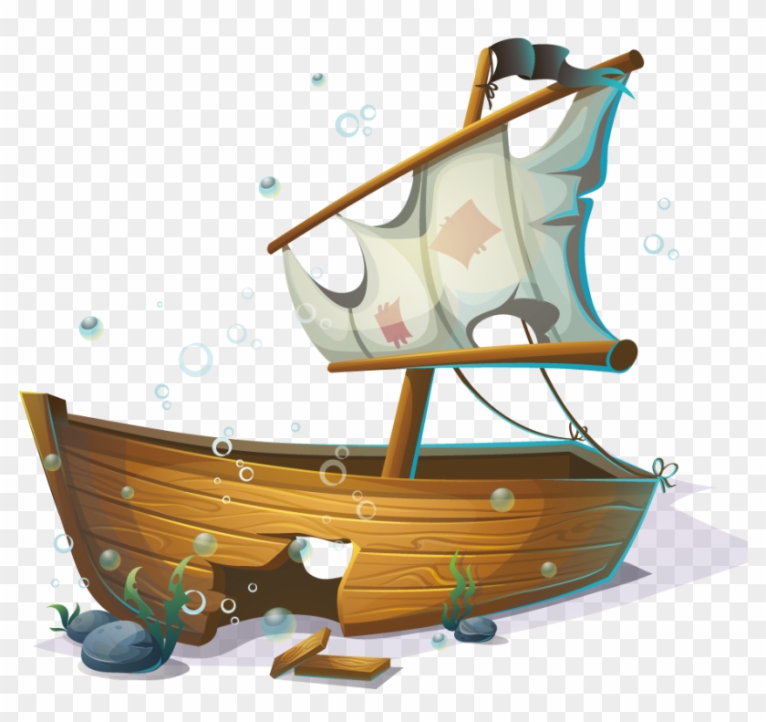 Sailing Ship Boat - Png Cartoon Boat Looking Forward #1001288