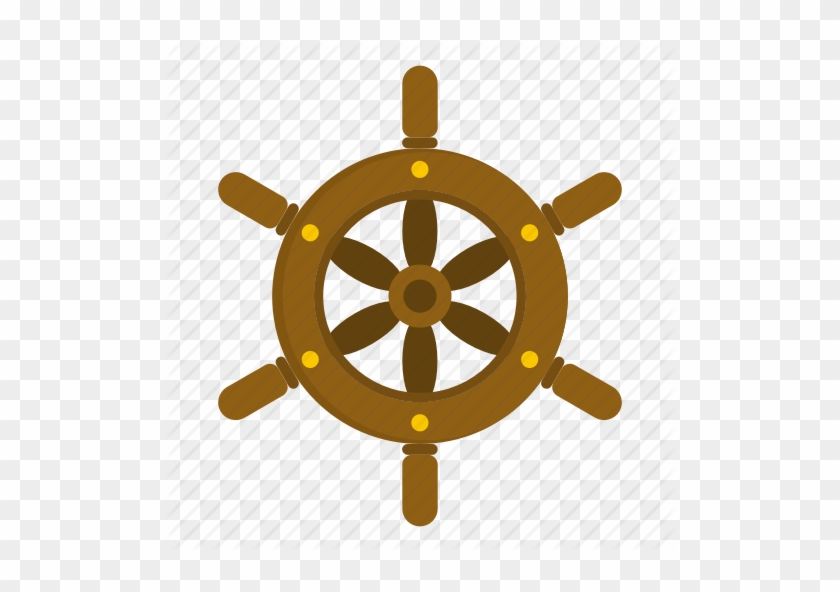 Big Spotted Octopus With A Steering Wheel - Flat Icon Ship Wheel Png #1001341