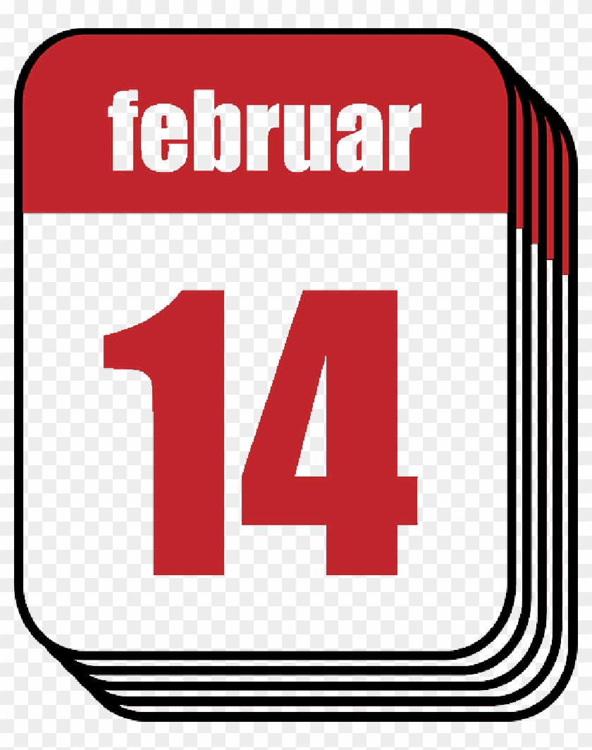 Calendar, February, Valentine, Valentine's Day - Clip Art #1001436