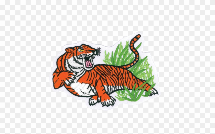 1213 Tiger On Grass Patch 6"w - Tiger Attack #1001479