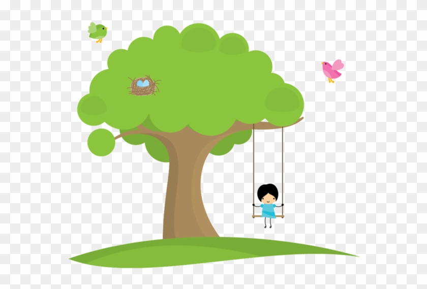 Arbre,tubes,png - Girl Swinging From Tree Vector #1001678