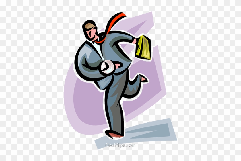 Businessman Running Late Royalty Free Vector Clip Art - Illustration #1001840