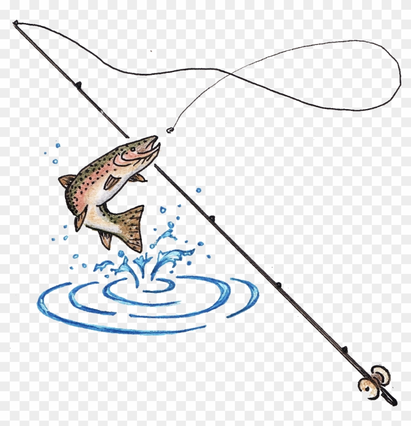 Fishing Pole Clipart Fishing Tool - Fishing Rod With Fish #1001929