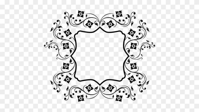 Swirly Floral Square Frame - Burdens And Blessings: Mood, Mirth, And Affirmation #1001984