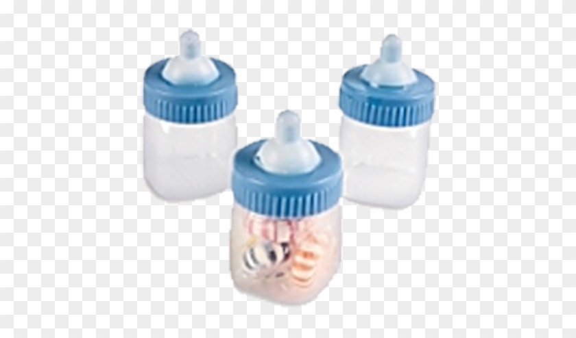 Plastic Blue Baby Bottle Containers - Fun Express Pastel Blue Baby Bottle Containers (1 Dz) #1002090