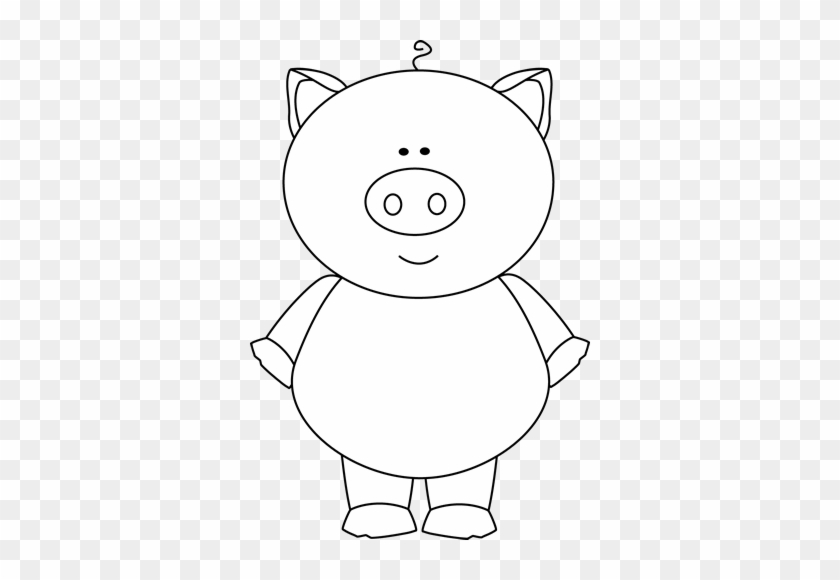 Cute Pig Clip Art - Three Little Pig Outline #1002243
