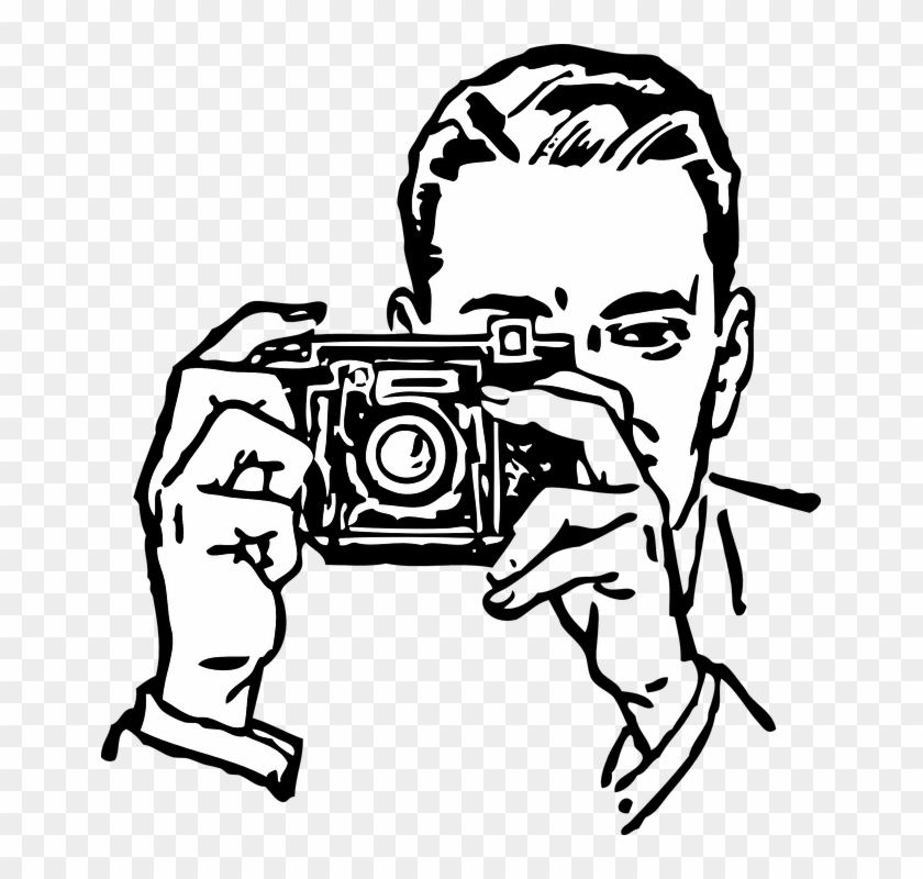 Collection Of Camera Drawing Cliparts - Take Photo Clipart Black And White #1002346