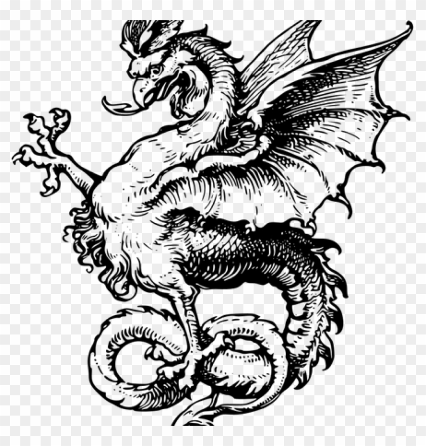 Dragon Clipart Black And White School Clipart - Dragon Public Domain #1002424