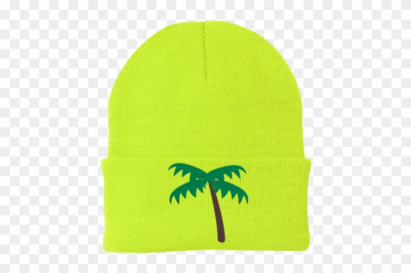 Palm Tree Emoji Cp90 Port Authority Knit Cap - Palm Tree Emoji Cp86 Port & Co. Five Panel Twill #1002433