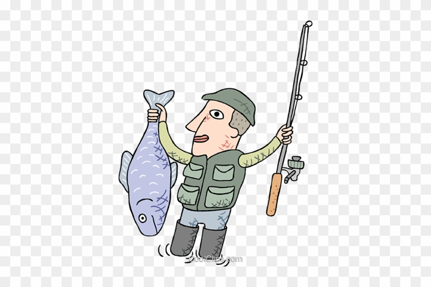 Fisherman With Large Fish Royalty Free Vector Clip - Pescador Com Peixe Png #1002479