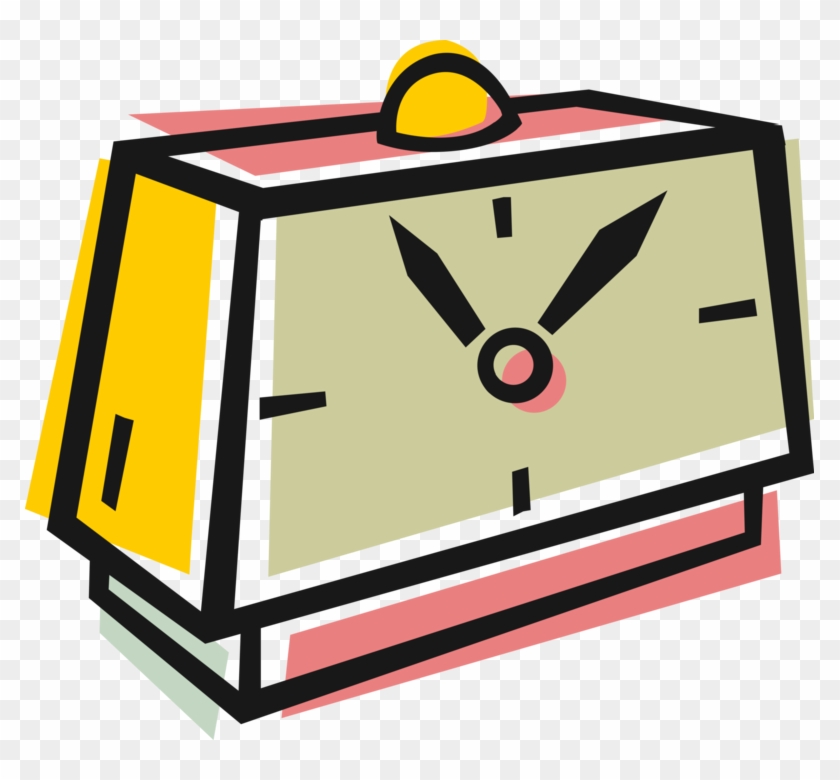 Vector Illustration Of Alarm Clock Displays Time And - Vector Illustration Of Alarm Clock Displays Time And #1002510
